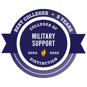 Colleges of Distinction: 5 Years as a Best College for Military Support: 2024-2025