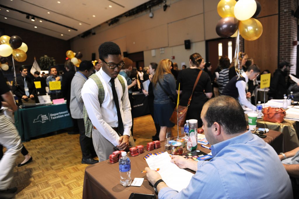 Adelphi University annual job and internship expo. 