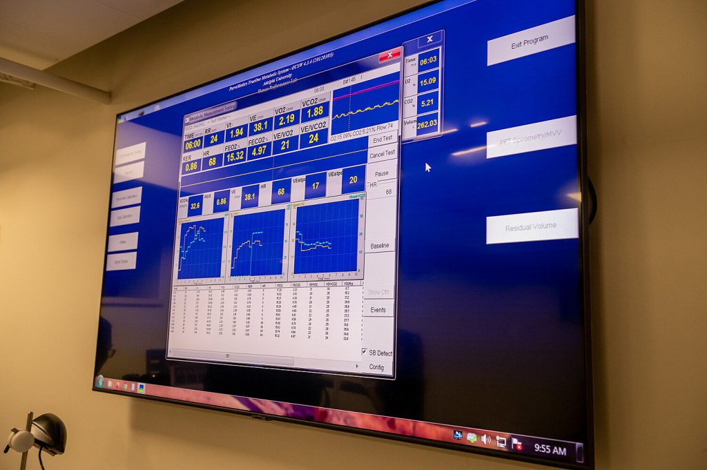 metabolic data on a screen