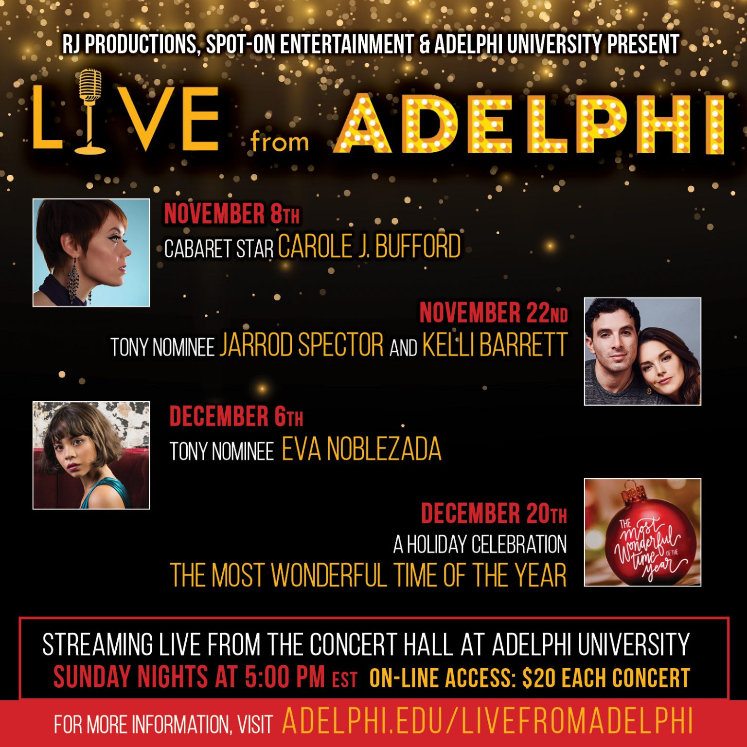Adelphi Announces Live Concert Series Featuring Broadway, Cabaret Stars