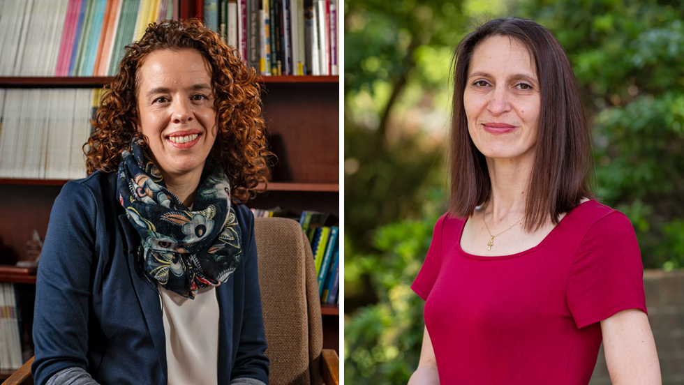 Two separate headshots of two professional women.