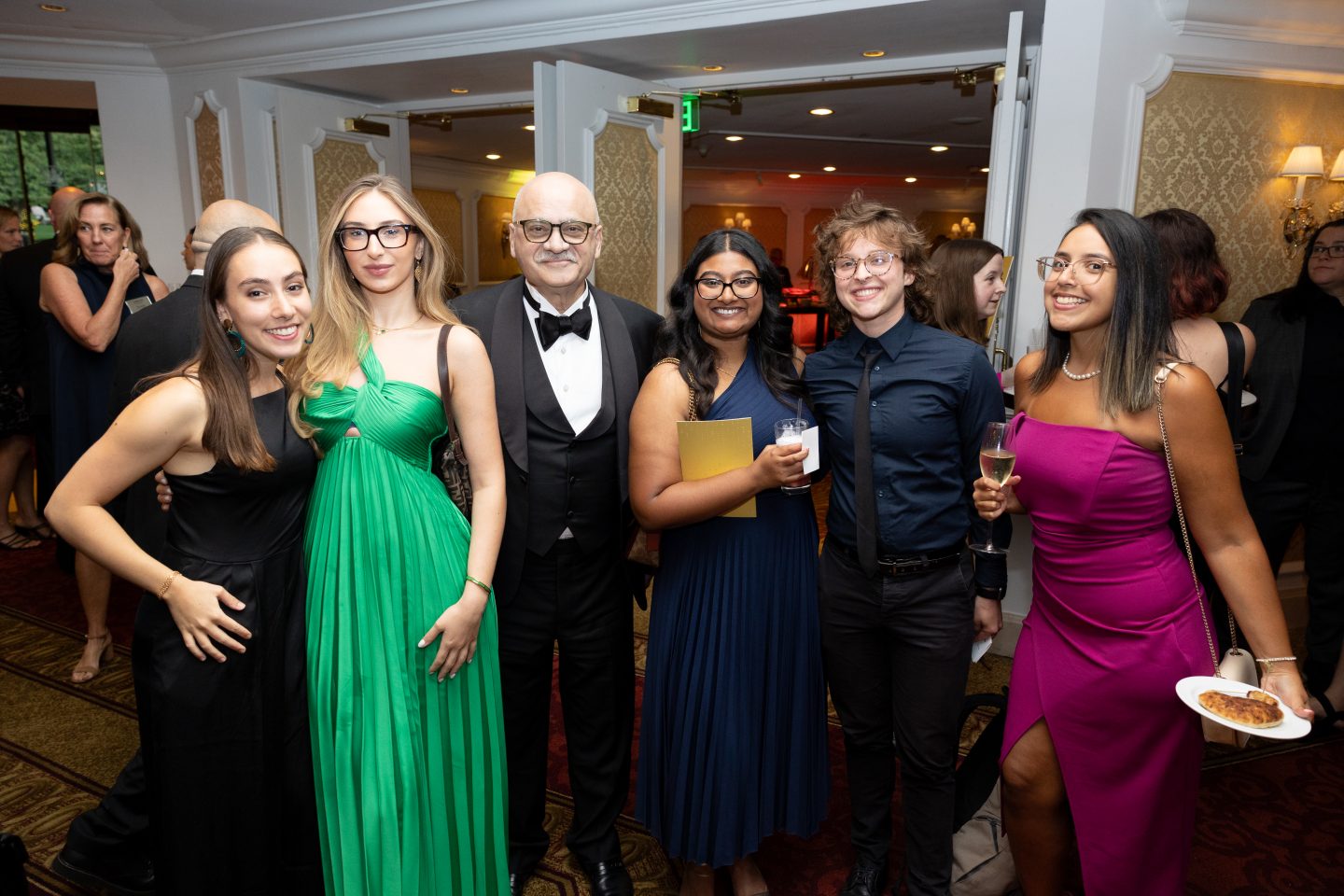 Bharat Bhisé and Adelphi students who traveled to India as part of the Bhisé Global Learning Experience program at the 2024 President's Gala