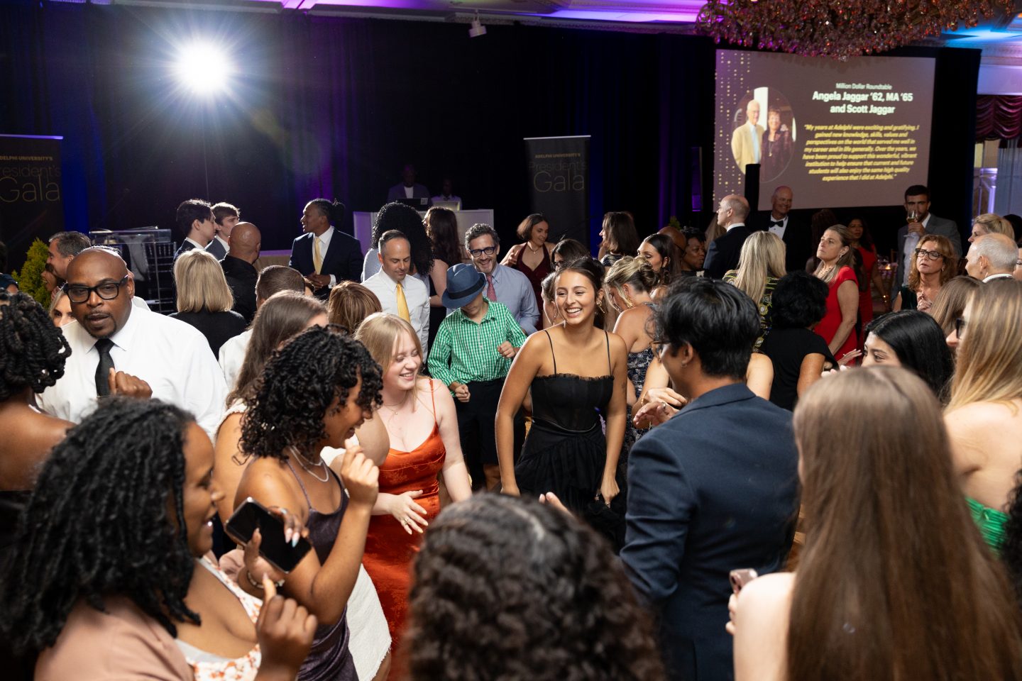 2024 President's Gala guests celebrate on the dance floor.