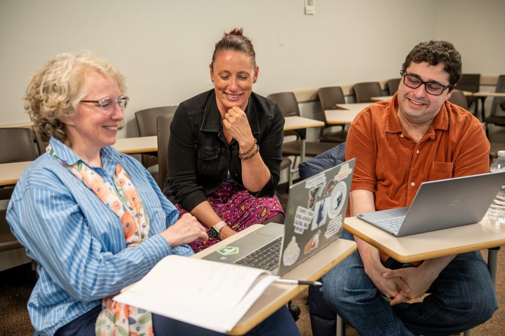 Beth Counselman-Carpenter, PhD ’14, LCSW teaching a social work class at Adelphi