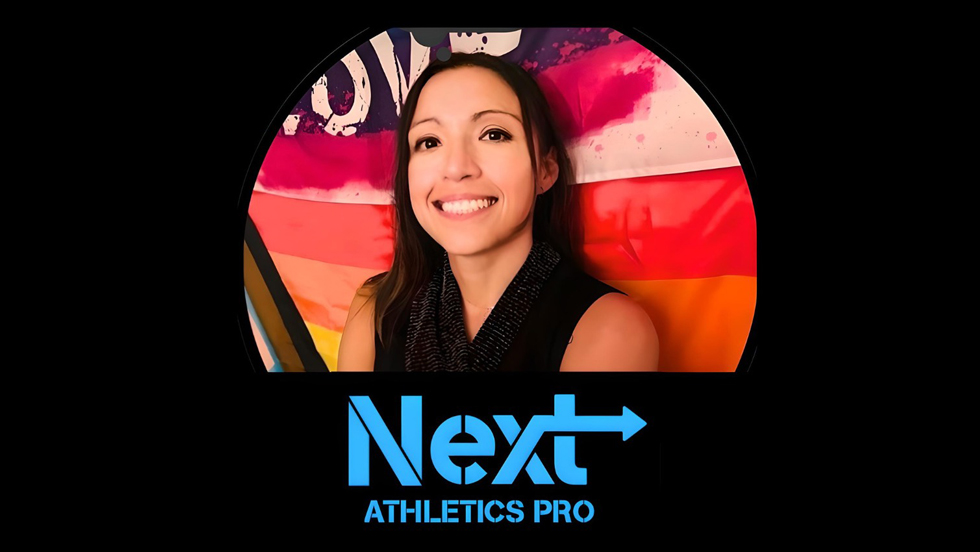 Headshot of Eliana Armijos with Next Athletics Pro logo